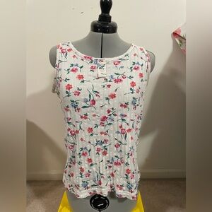 Floral Sleeveless Top - size Medium